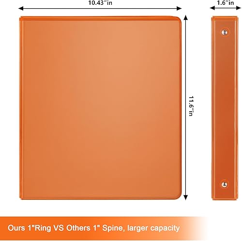 Vista 117 de COMIX Carpeta de 3 anillos de 1 pulgada con cubierta transparente, carpeta de vista de 1 pulgada con capacidad para 200 hojas de papel tamaño carta