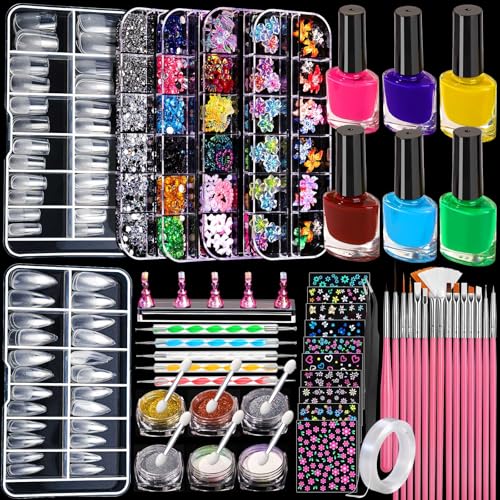 FANDAMEI Nail Art Kit, 54 Piezas con Esmaltes y Brochas miniatura 1