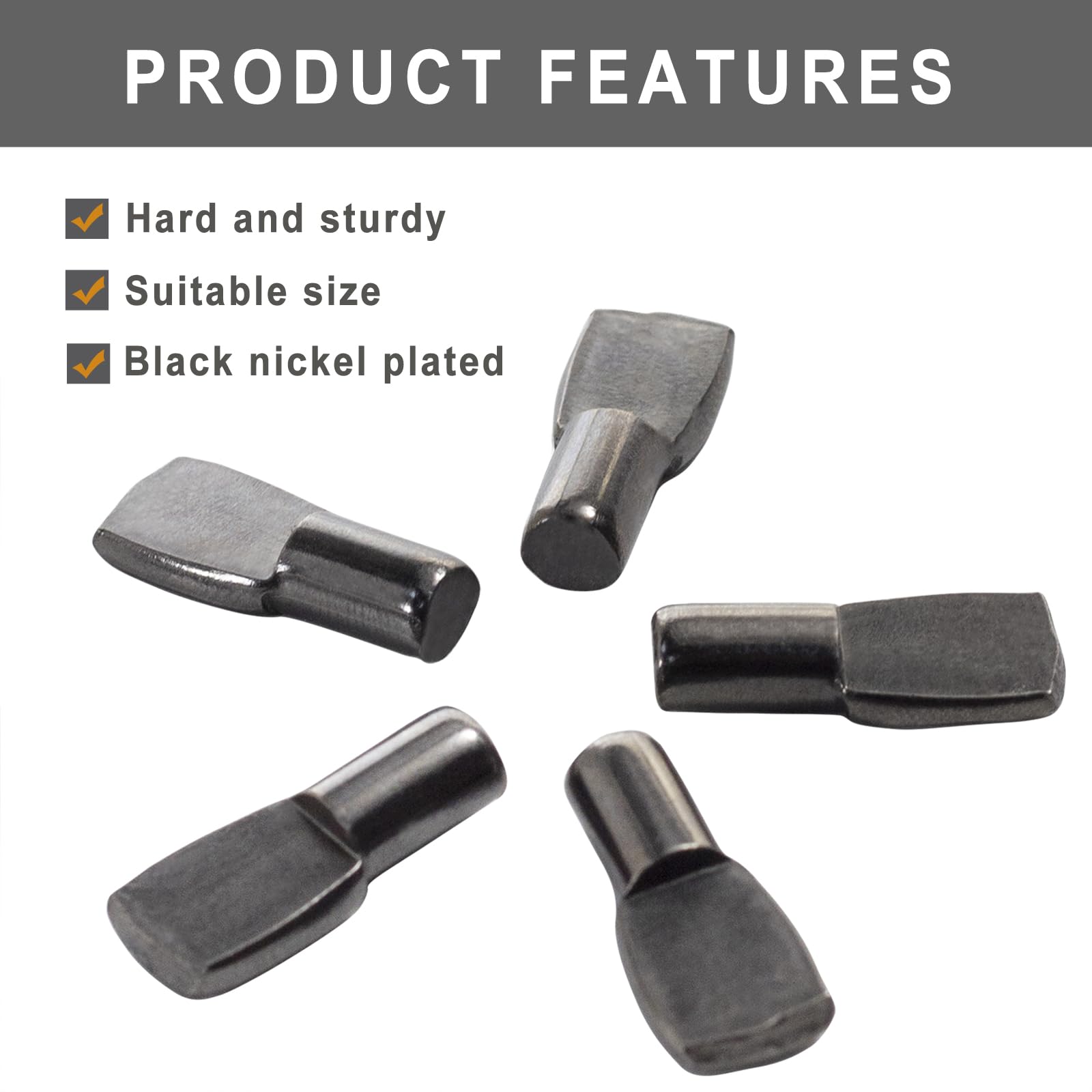 SDTWZW 5mm Shelf Pins, Cabinet Shelf Support Pegs, Black Nickel, 60 Pcs — Amazon image 5