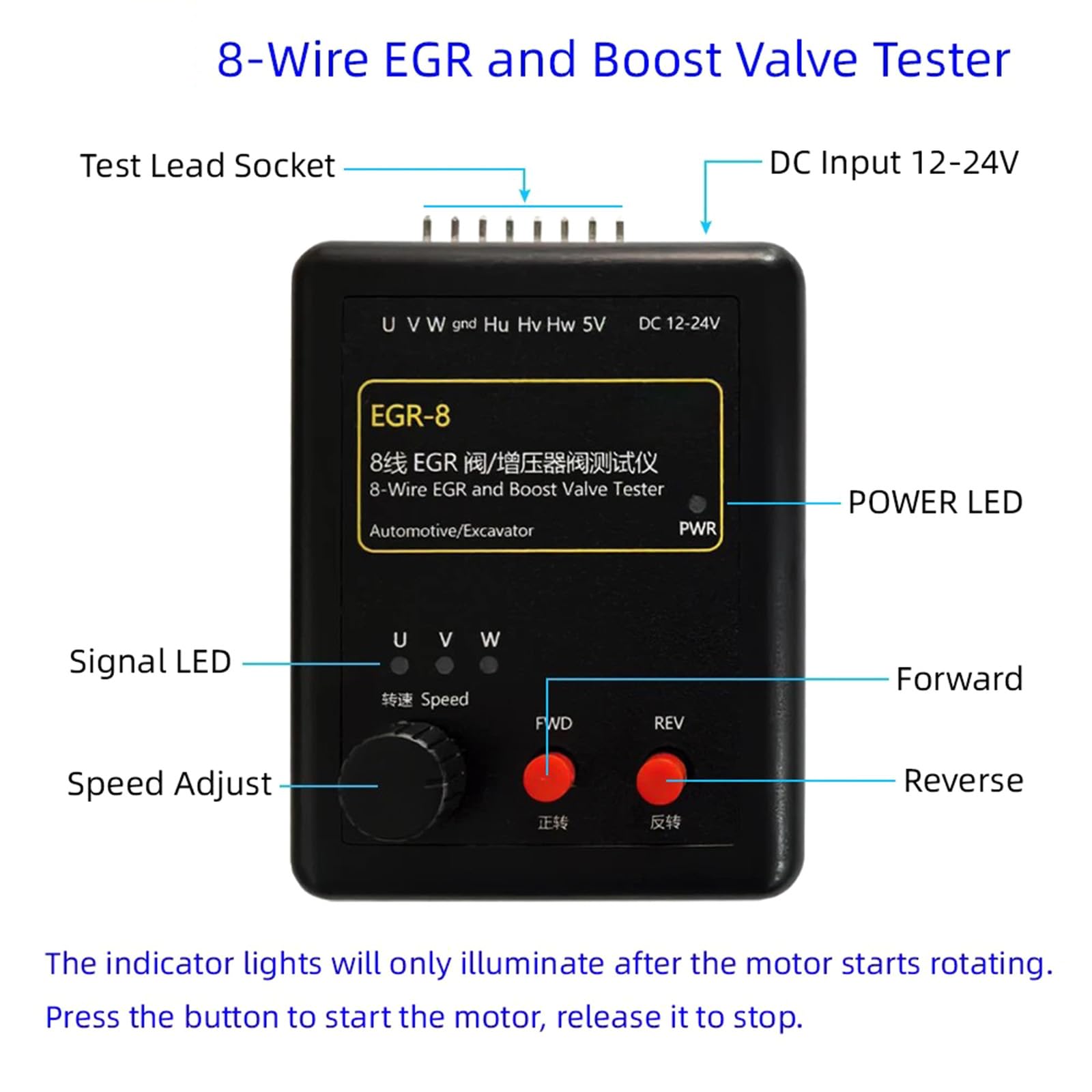 Probador para Mantenimiento de automóviles y Motocicletas, turbocompresor, Herramienta de diagnóstico de Control electrónico, Equipo de Prueba automotriz ABS