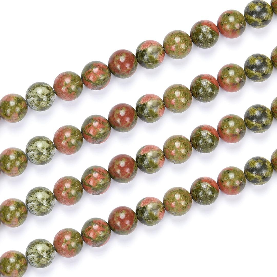60pcs Adabele Natural Unakite Jasper Gemstone 6mm Round Beads