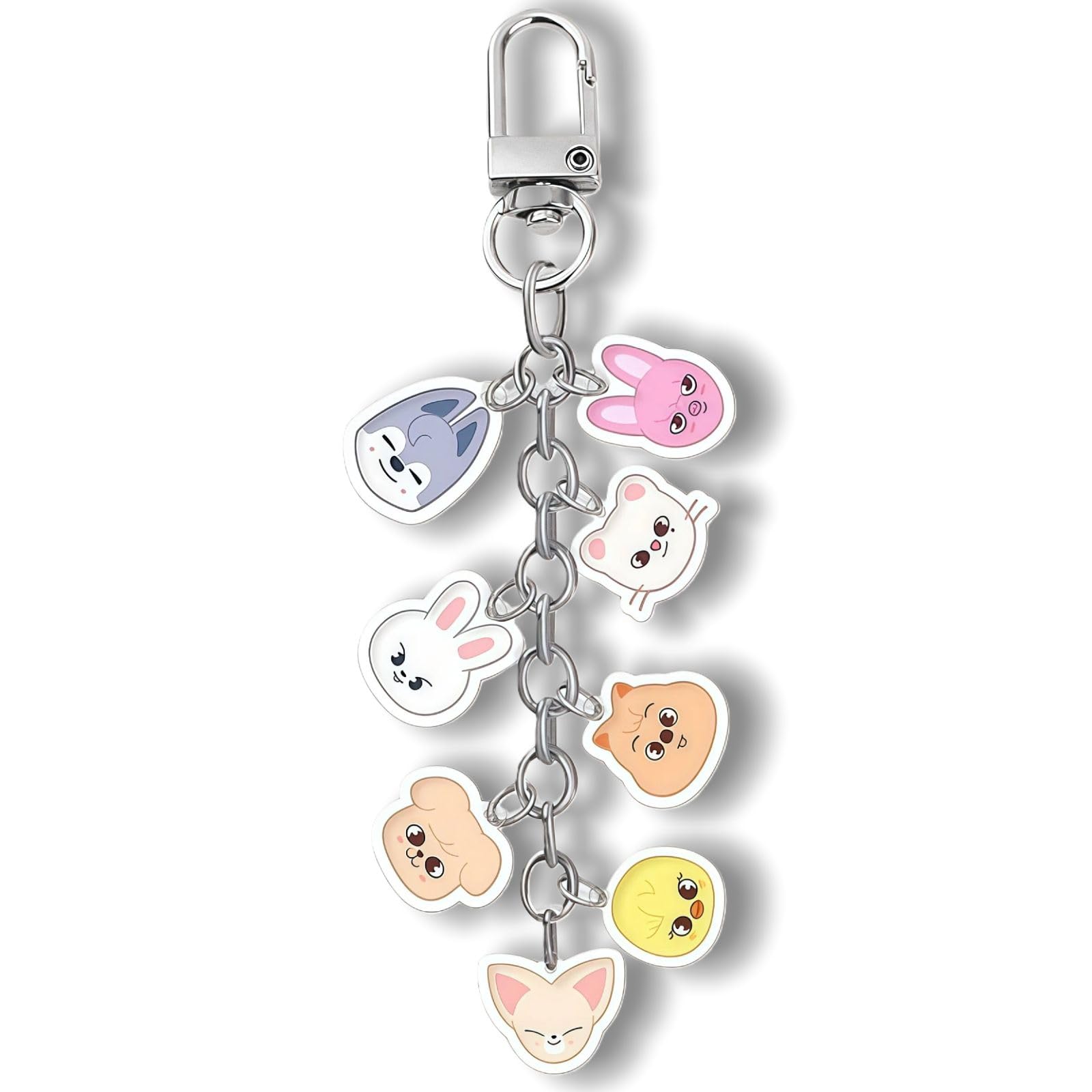 Gdqqoywqt Unisex Colorful Stray Cute Keychain Cartoon Animal Keyring, Double-Sided Acrylic Pendant, Anime Keychain For Fans Merch Party Supplies