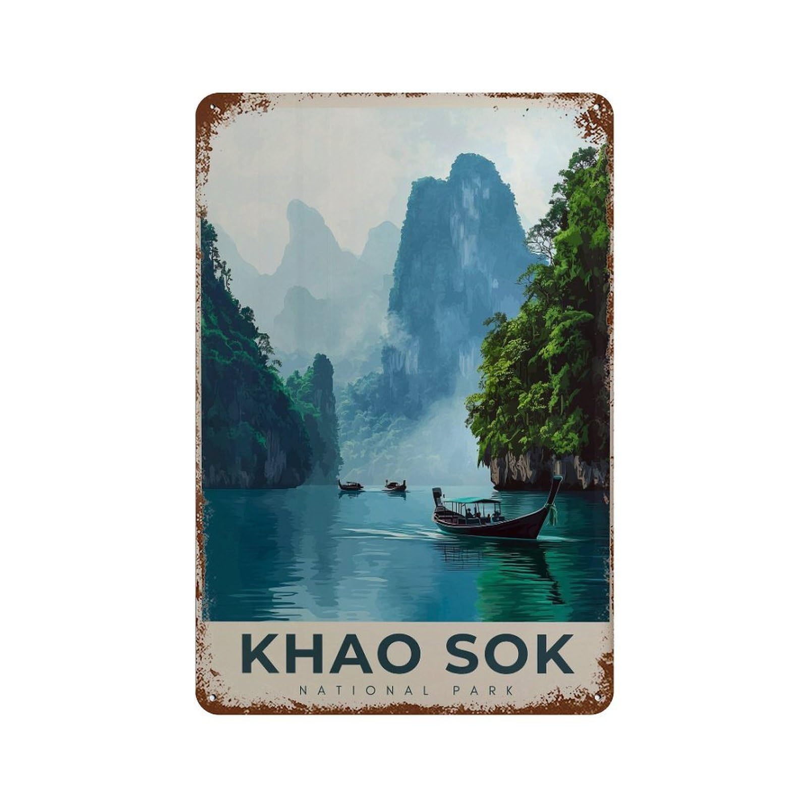 xiaoxiaoshen Khao Sok National Park Travel Thailand Lake (3) Wall Decor Art Metal Tin Poster Modern Home Decor Art Home Bar Shop Decorations Vintage Sign 30x20cm