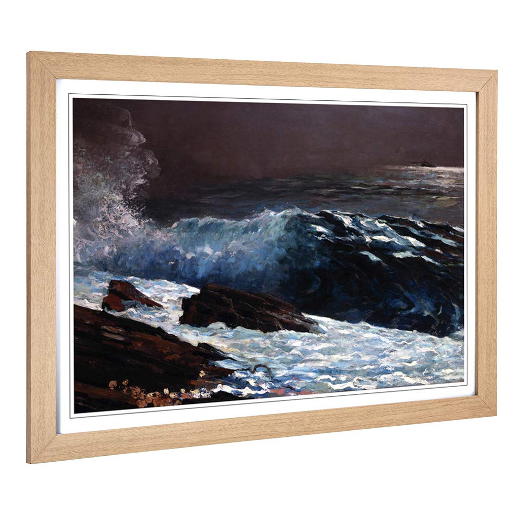 Big Box Art Framed Print of Winslow Homer Sunlight on The Coast Design | Wall Art Picture | Home Decor for Kitchen, Living Room, Bedroom, Hallway, Oak, A2 / 24.5x18 Inch / 62x45cm