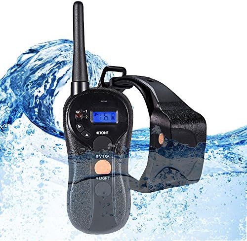 WOLFWILL Waterproof Rechargeable Humane Remote Dog Training Collar 1980ft Blind Operation with No Shock Tone Vibration Light Electric Collar Dogs(22 to 88lbs)
