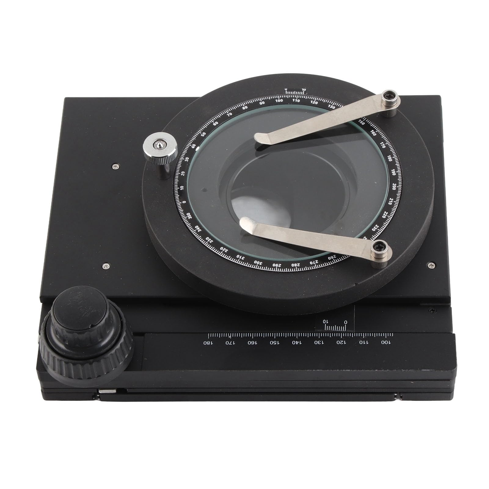 FTVOGUE Microscopio X Y Plataforma de Microscopio de Aleación de Etapa Móvil con Lente de 3,7 Pulgadas Recorrido de 60 X 55 Mm Escala de 1 Mm para Estéreo Cámara Industrial Medición de Laboratorio