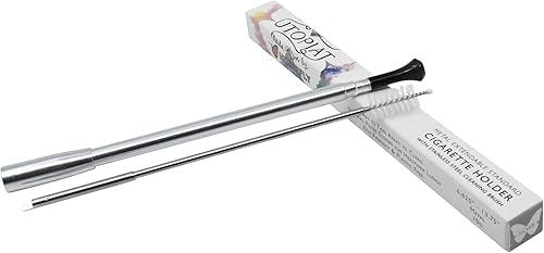 Soporte largo para cigarrillos para mujer, extensible y funcional como filtros de cigarrillos con piedra de filtro natural, desmontable para