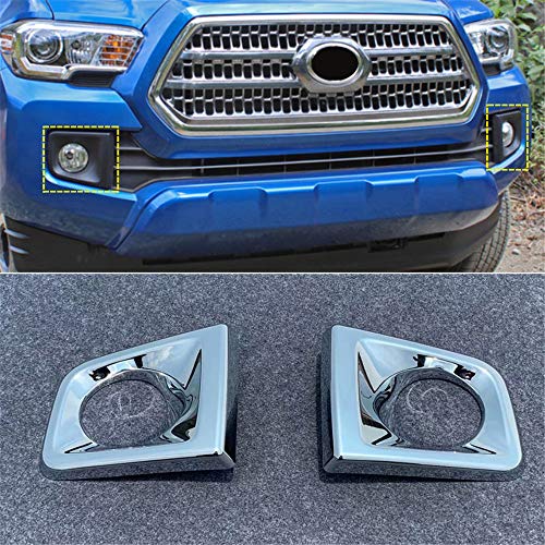 HIGH FLYING 2016-2019 for Toyota Tacoma (N300) Car Front Fog Lights Frame Cover Trim ABS Chrome 2PCS