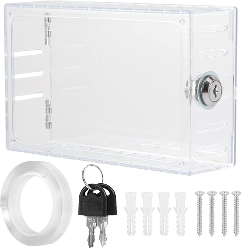 Miniatura 1 de Jaeskeclip Caja de bloqueo de termostato, caja de bloqueo de termostato universal con llave, plástico transparente en la pared, protector de