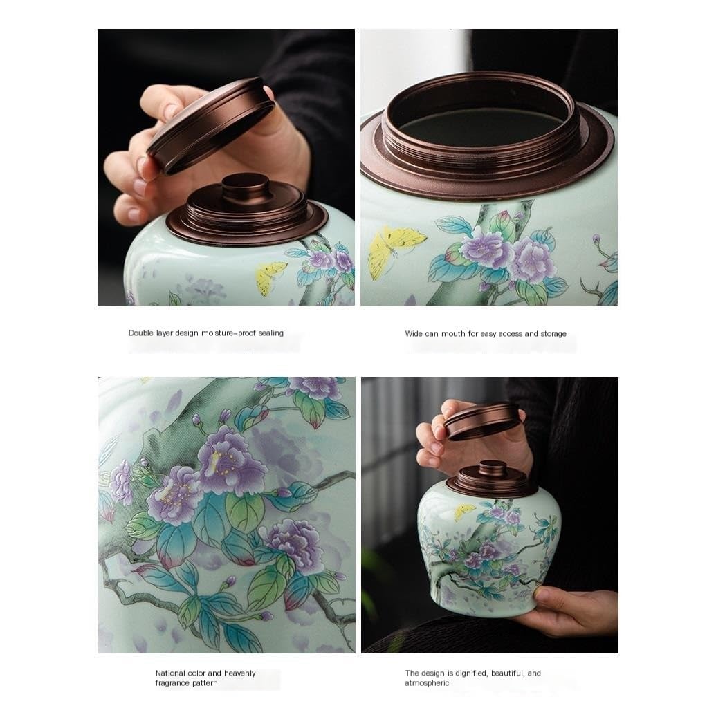 Pojemniki na herbatę luźną Ceramiczny luźny pojemnik do przechowywania herbaty słoik do przechowywania herbaty pudełko na prezent domowy uszczelniony słoik kuchenny słoik do przechowywania przypraw