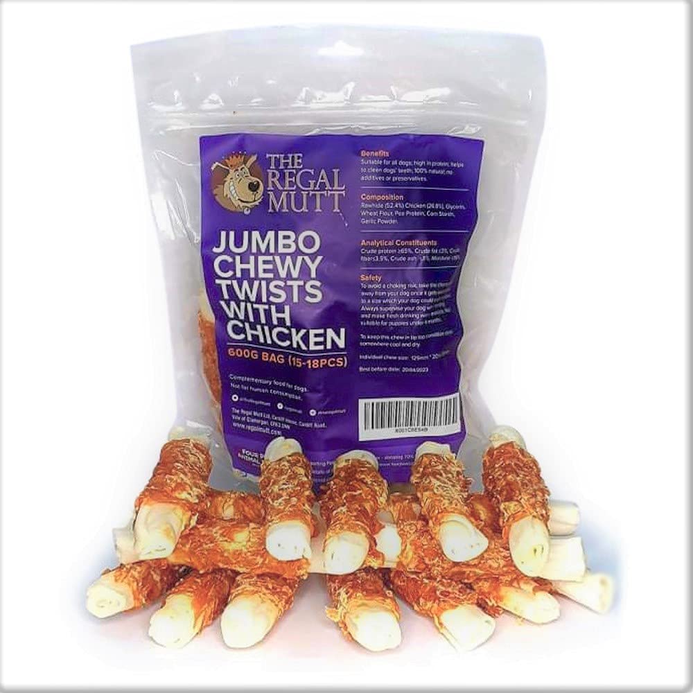 Chewy Jumbo Twists with Chicken - 600g Bag