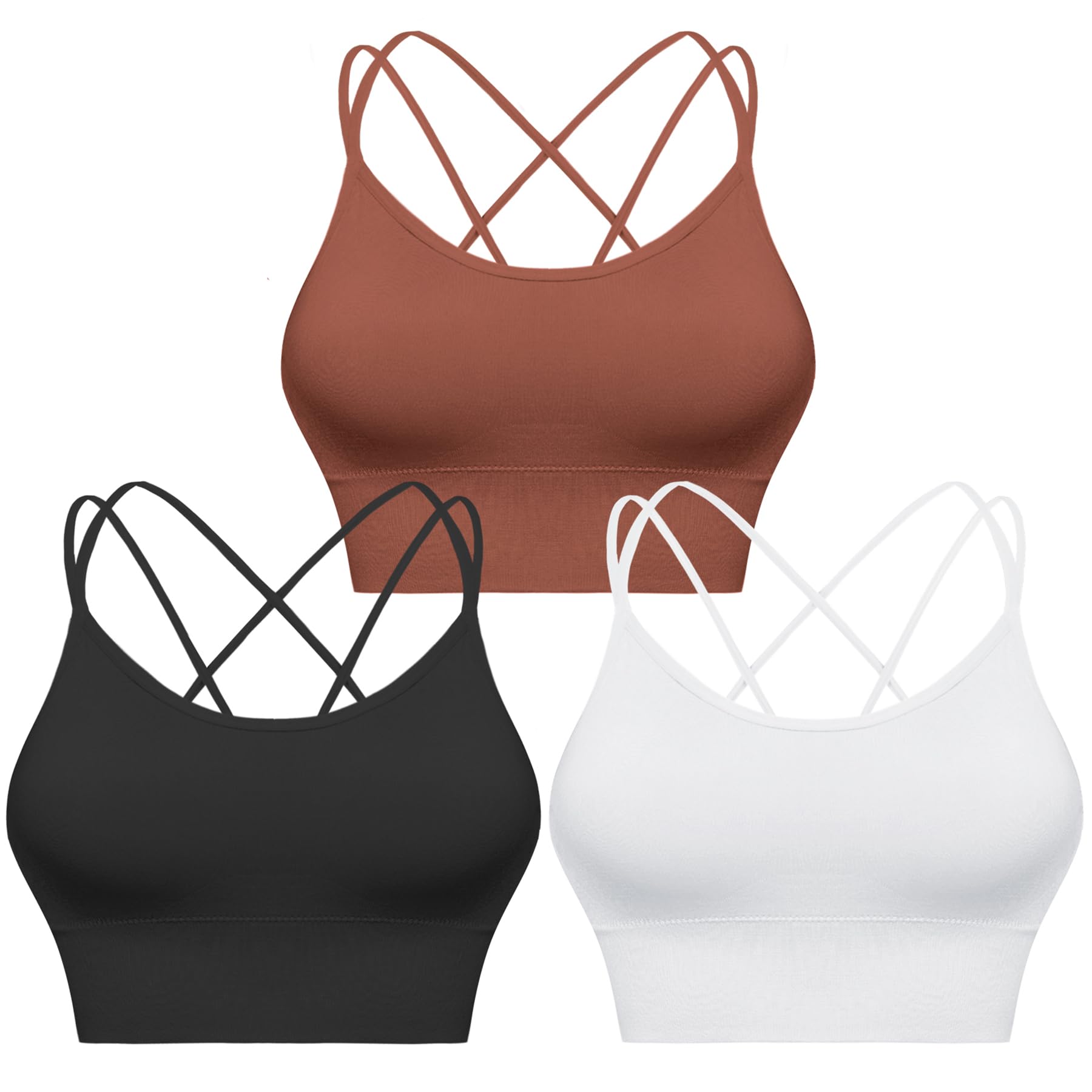 Sykooria Reggiseno Sportivo Donna Top Reggiseno Donna Senza Ferretto con Imbottito Top Donna Fitness Supporto Bustino per Yoga Running S-XL