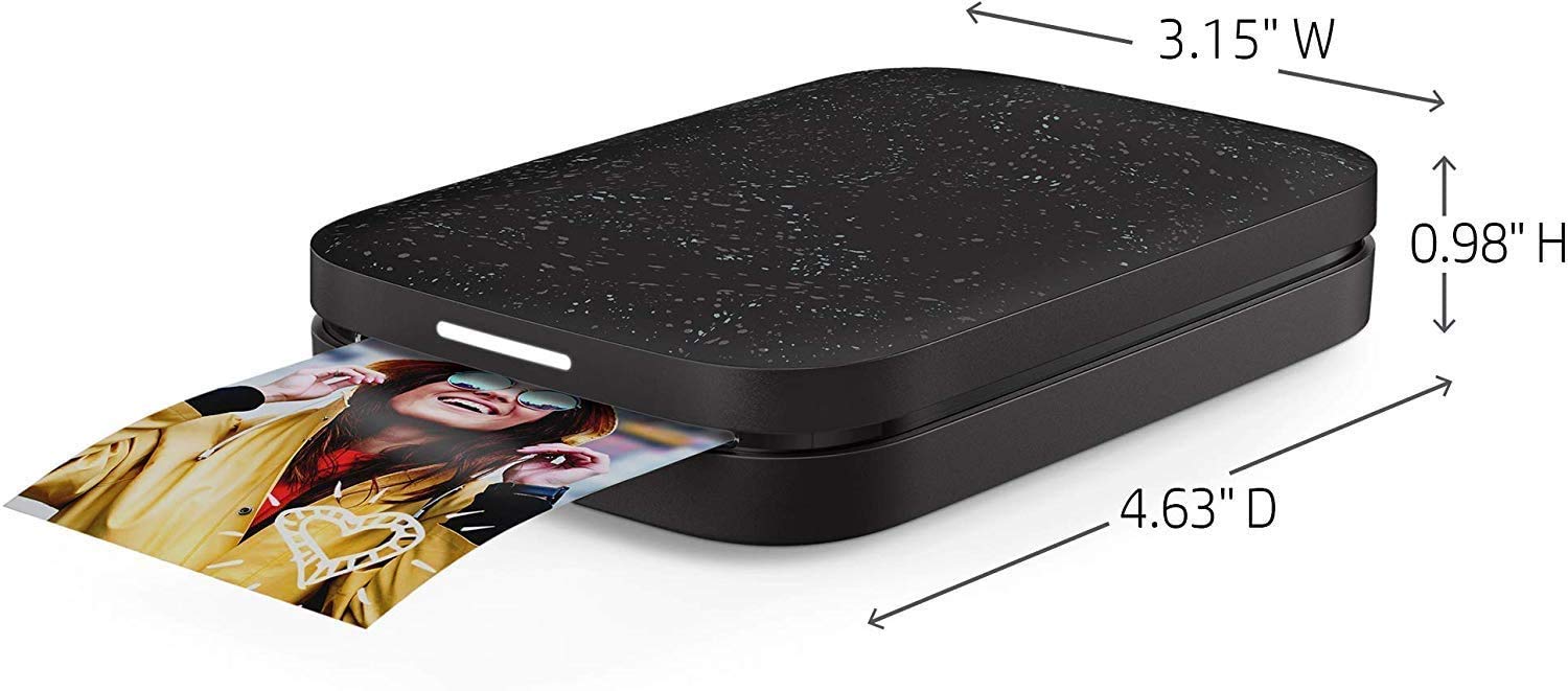 Lоwеѕt Prісе HP Sprocket Photo Printer (2nd Edition) Instantly Print Social Media Photos on 2x3 Sticky-Backed Paper (Black) + Photo Paper (50 Sheets) + USB Cable + 60 Decorative Stick-On Border Frames