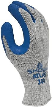 Atlas Showa Atlas Fit Unisex Indoor/Outdoor Rubber Coated Work Gloves Blue/Gray S