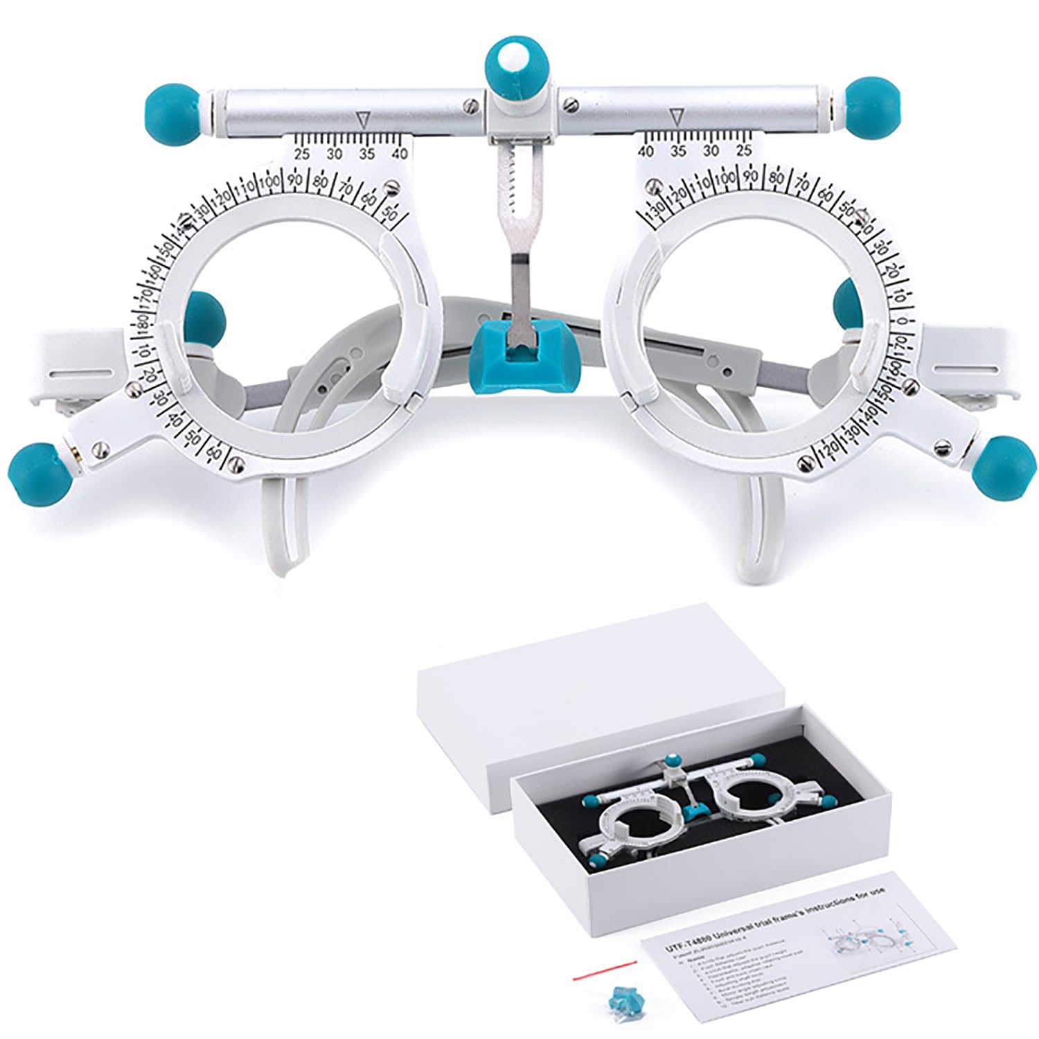 Telaio per optometria professionale ultraleggero, regolabile per distanza interpupillare 48-80 mm, ideale per centri di cura della vista e ospedali oculistici
