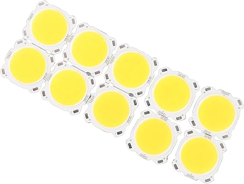 Miniatura 4 de 10 unids redondo COB 3W de alta potencia LED chip bombilla lámpara de aluminio placa de circuito LED chip módulo 300-330LM DC 9-11V (blanco cálido