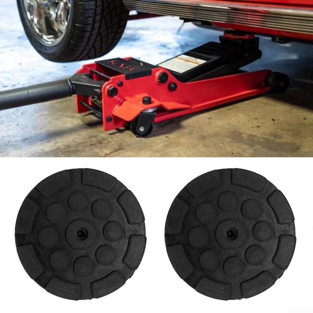 4er Pack Heber-Gummipads als Adapter für Wagenheber, Querprofil verhindert Verrutschen, Schützt Rahmen bis 3 Tonnen Belastung, Langlebiges Gummi, 12cm, Schwarz
