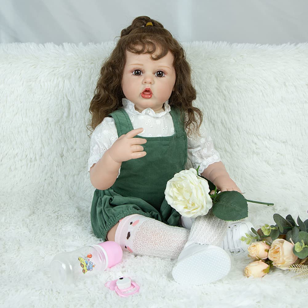 Lonian 60CM Bambole in Silicone Sorridenti Che Sembrano Veri Giocattoli Fatti a Mano dal Corpo Morbido Bambole del Bambino Rinato Realistiche per Ragazze Bambole Giftdler di Compleanno