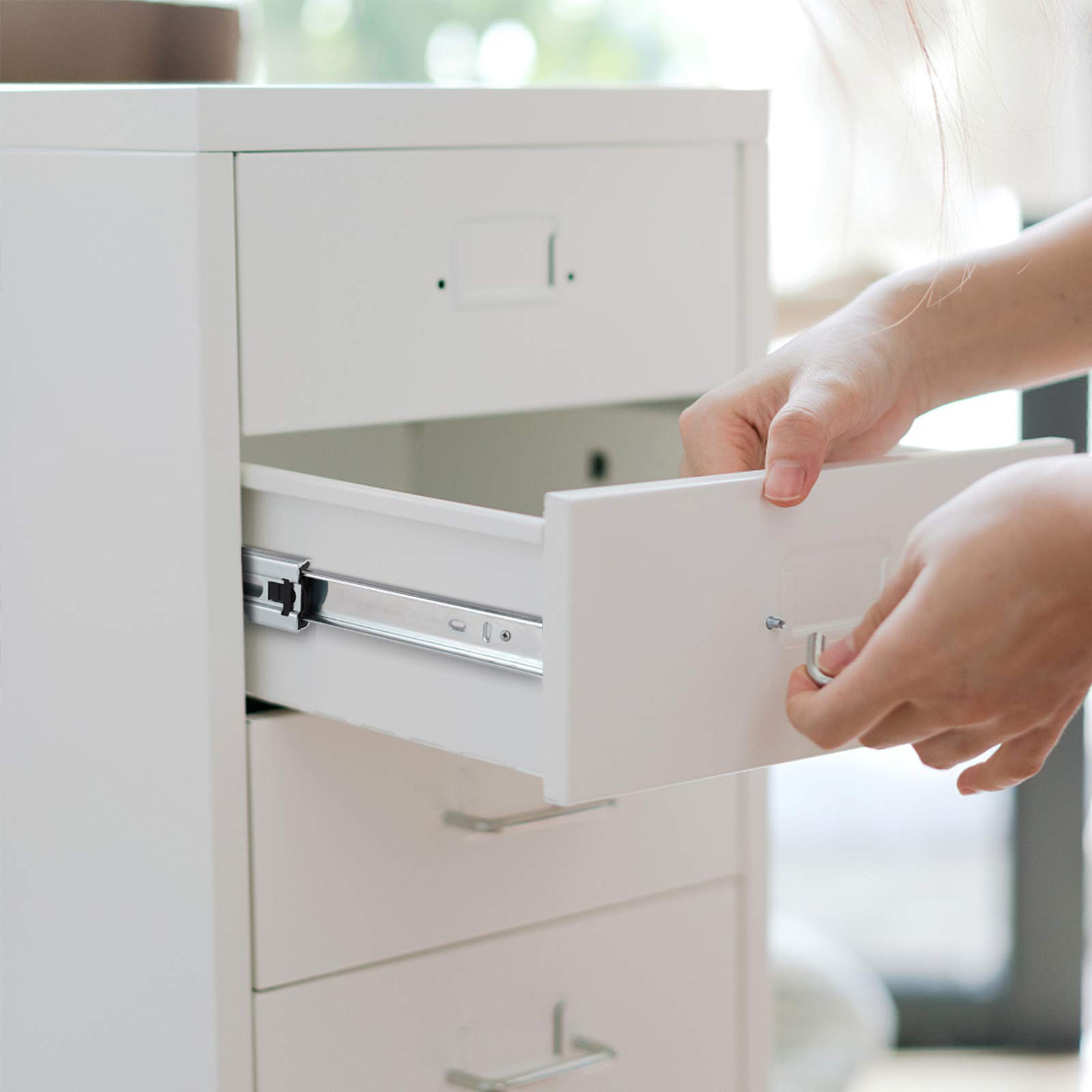 Tour De Rangement Plastique 5 Tiroirs Slim – Gris – 28.5 X 35 X 78 Cm – À Monter