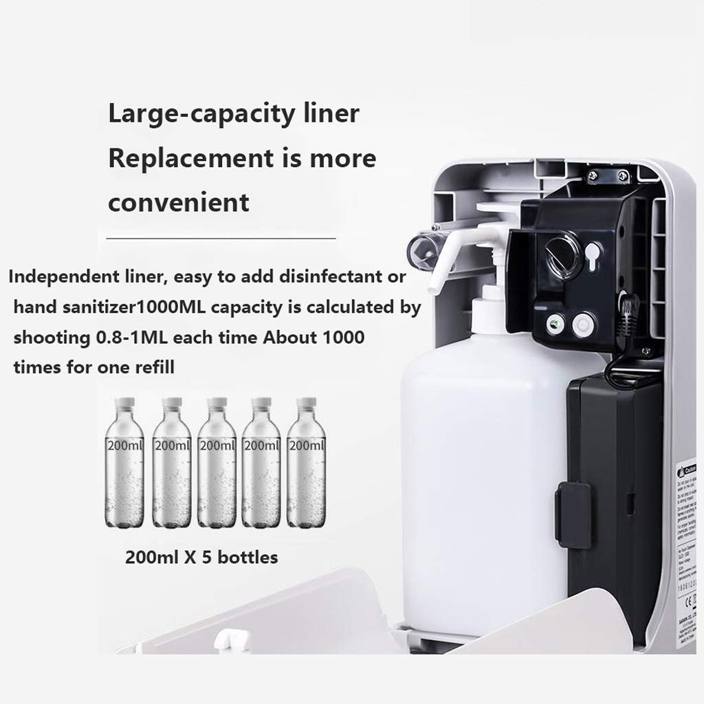 Handseifenspender Flüssigkeitsspender Seifenspender aus Lotionflasche, Infrarot-Sensor automatischer Kunststoff Touchless Automatische, intelligente Induktion Foam for Badezimmer Küche Nachfüllbare Lo