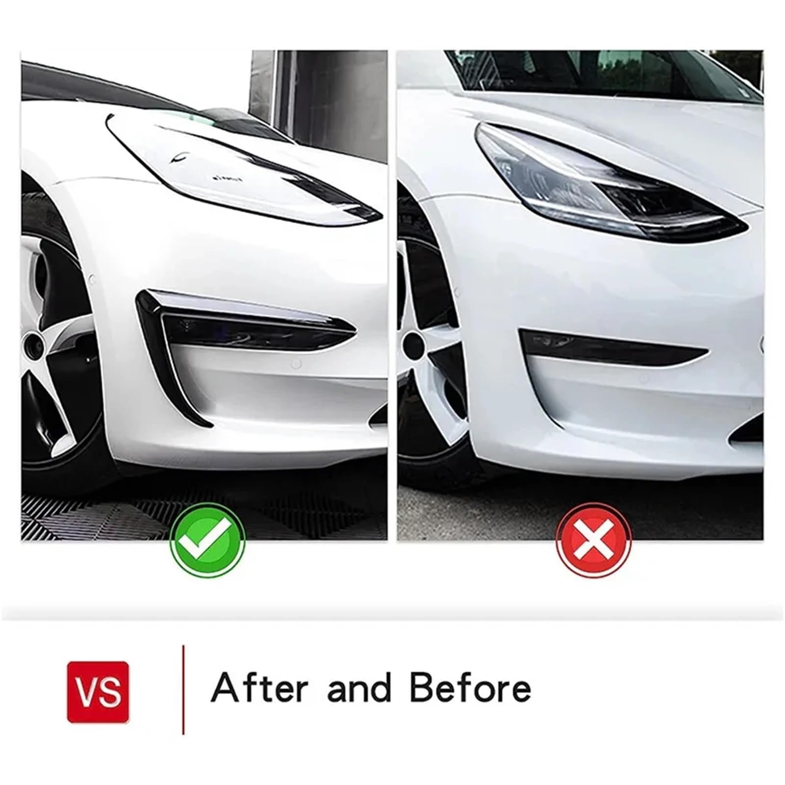 Spoiler dachowy Do Tesla Model 3 Model Y 2017-2023 Przedni Zderzak Przeciwmgielne Światło Nóż Wiatrowy Spoiler 1 Para CarLamp Trim Cover Light Eyebrow tylny spojler(Model Y Glossy Black)