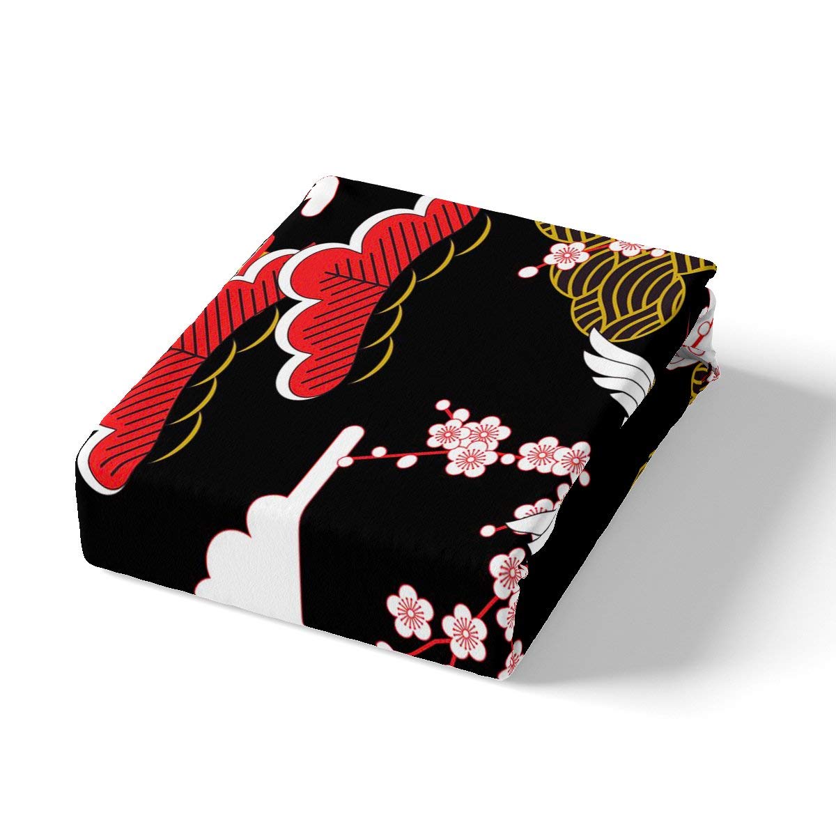 Loussiesd Crane Duvet Cover King Size Girls Japanese-Style Bedding Set Girly Cherry Blossoms Pattern Teens Women Comforter Cover Soft Japanese Traditional Pattern Decor Comforter Set including Zipper Ties - Image 3