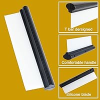 Vista 4 de Escobilla de agua automotriz de silicona de 12 pulgadas para secar, barra en T flexible para automóvil, parabrisas, vidrio, ventana, baño (negro)