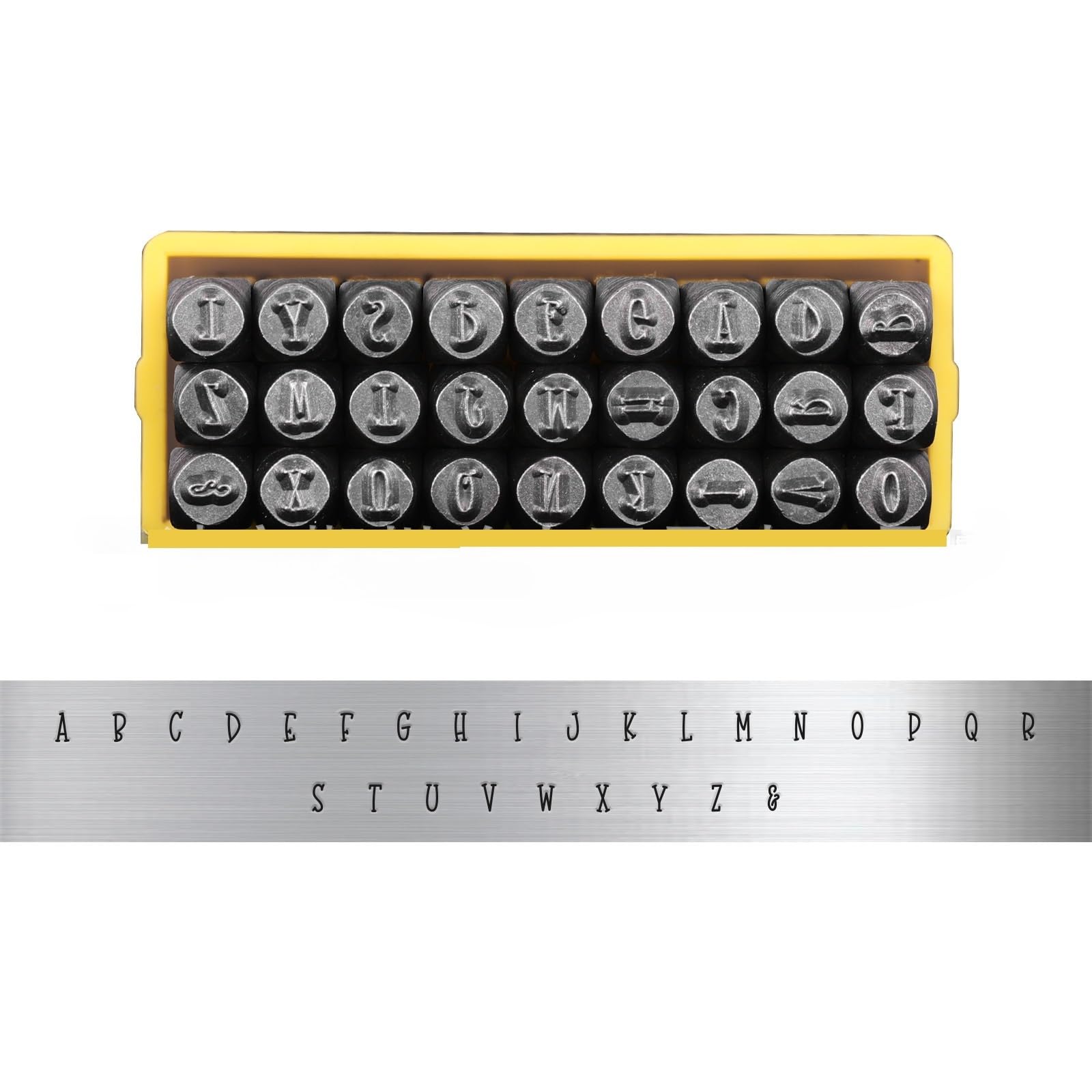 Metal Stamping Tool Set, Letter Number Symbol Stamp Set 3mm Steel Punching Kit for Metal Leather Jewelry Stamping(3mm Uppercase Set)