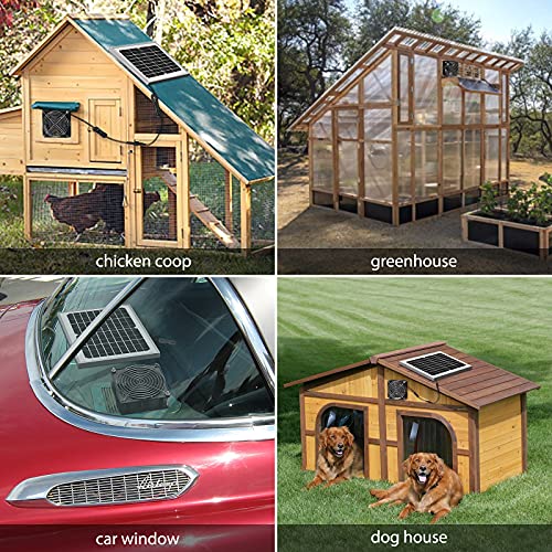 Allto Solar Waterproof Solar Powered Fan Kit Pro, 10W Solar Panel + High Speed Dc Brushless Fan, Great For Chicken Coop, Greenhouse, Dog House, Shed, Car Window Exhaust,Diy Cooling Ventilation Project #TOP6