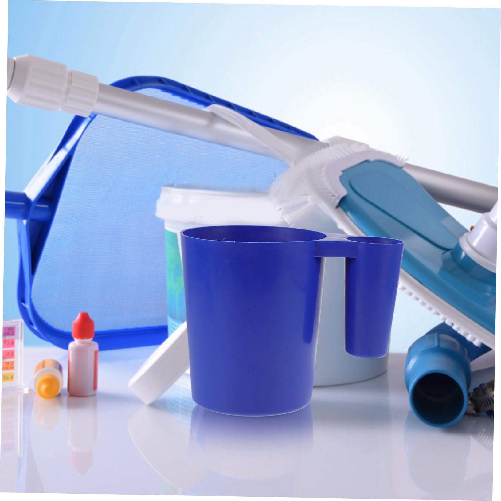 UKCOCO 4 Piezas Herramienta De Limpieza De Piscinas Piscina Infantil Hinchable Líquido Elementos Bañera Cestas Portátiles De Repuesto para Piscinas Agua Cuchara Bol Bien El Plastico Blue