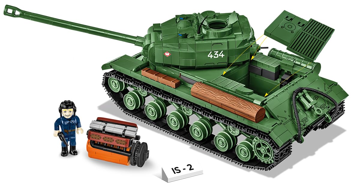 COBI Historical Collection WWII is-2 Heavy Tank (3-in-1) Tank, Army Green - Image 10