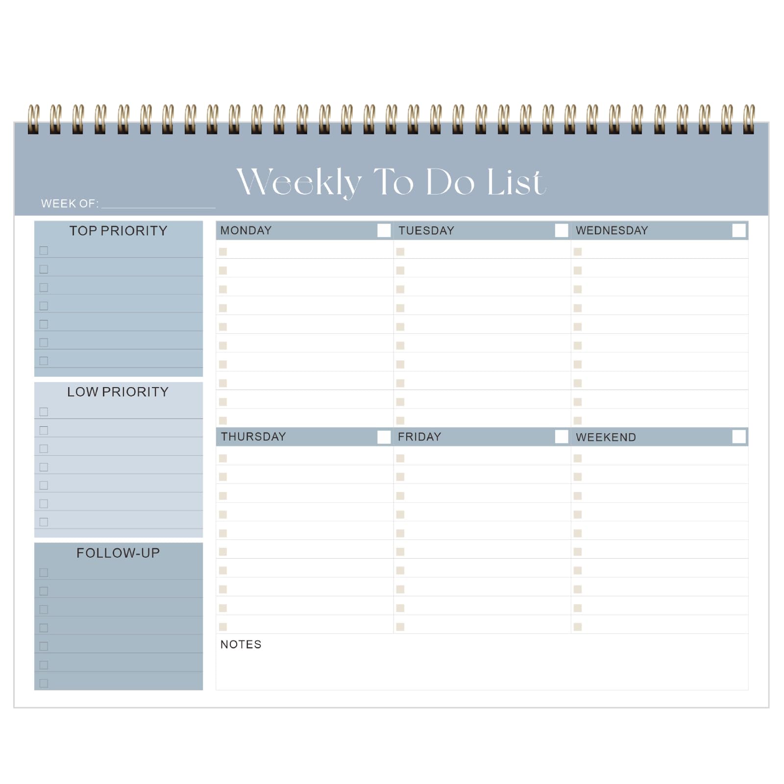 Snapklik.com : Weekly To Do List Notepad, Undated Planner