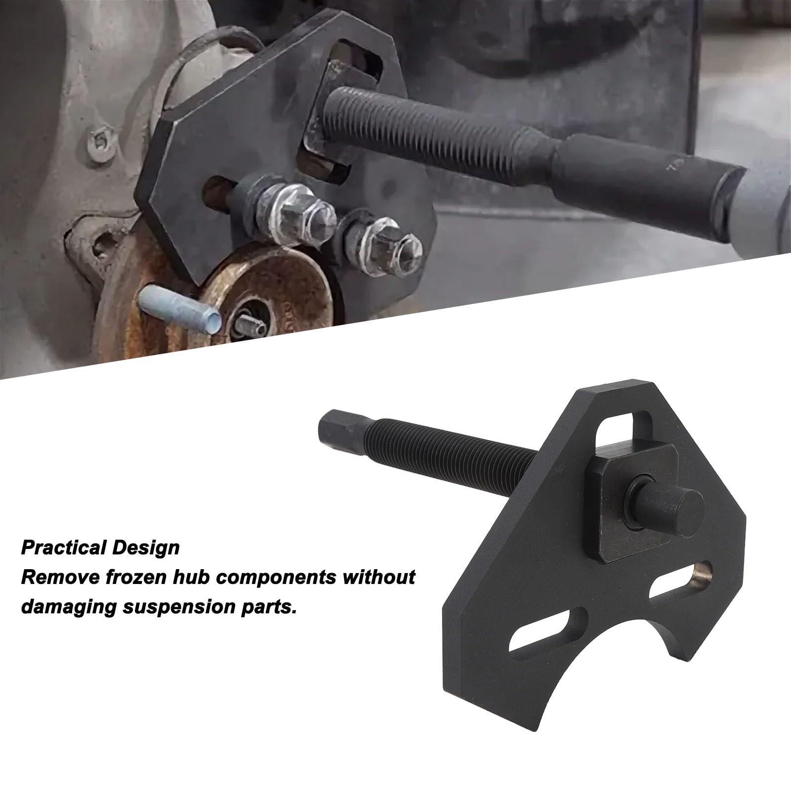 Keenso Kit di Rimozione, Strumento di Rimozione Disco Freno in Metallo Ad Alta Resistenza per Gruppi a 5 6 8 Alette - Ideale per Auto e Camion Leggeri (Con installatore perno ruota, con 3 dadi ruota)