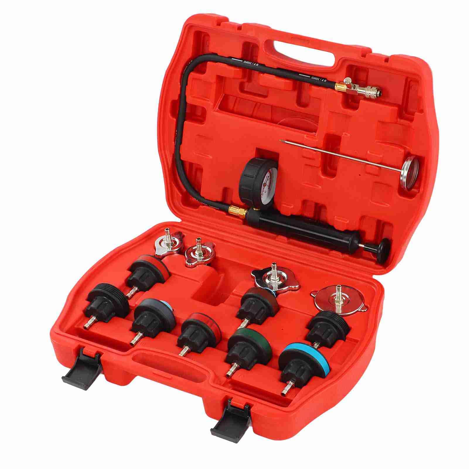 Kit de prueba de presión del refrigerante del radiador |Detector de fugas del de refrigeración con adaptadores |Compatible con Clase M, W123, W124, W126, W201.