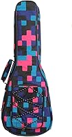 Vista 8 de MUINS Estuche para ukelele, 21 23 26 30. Estuche duradero y colorido para ukelele con acolchado más grueso para soprano, concierto, tenor con dobles