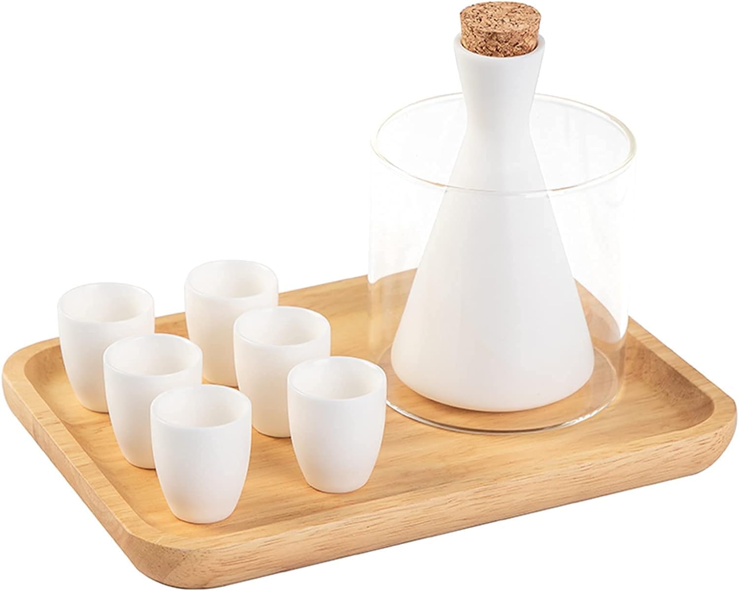Juego de Sake japonés con Cuenco Calentador, Tazas y Bandeja para Sake, Jarra para Servir, Porcelana, artesanías de cerámica