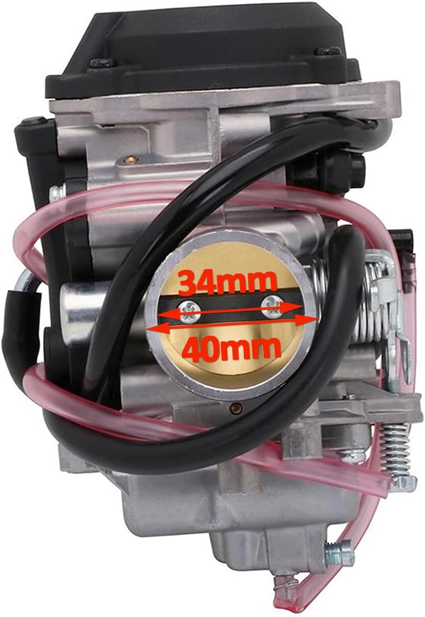 Carburetor & Fuel Mixture Screw (Red) for Yamaha TTR225 (1999-2004) XT225 (1987-2006) Bike Carb Replace 4BE-14901-11-00, 5FG-14901-00-00