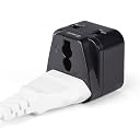 Orei India to Italy, Libya, Chile & More (Type L) Travel USB Adapter Plug - 2 in 1 - Ce Certified - Rohs Compliant -Black Color (Db12A-Blk) gallery image