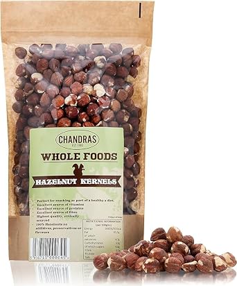 Chandra Whole Foods - Hazelnuts 500G - Low-GI Quality Raw Roasted Hazelnut for Snacking, Smoothies, Baking, Cooking & Chocolate Creations - Gluten-Free & Keto, Rich in Protein, Vitamins & Fibre