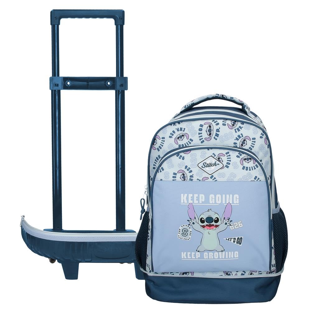 Joumma Disney Stitch Keep Going Mochila 2 Ruedas Azul 32x45x21 cm Poliéster 30,24L