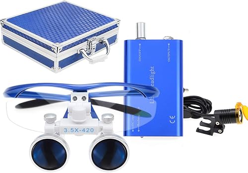 Miniatura 20 de Global 3.5X lupas de vidrio óptico+3W clip en tipo lámpara de cabeza+caja de aluminio (negro)