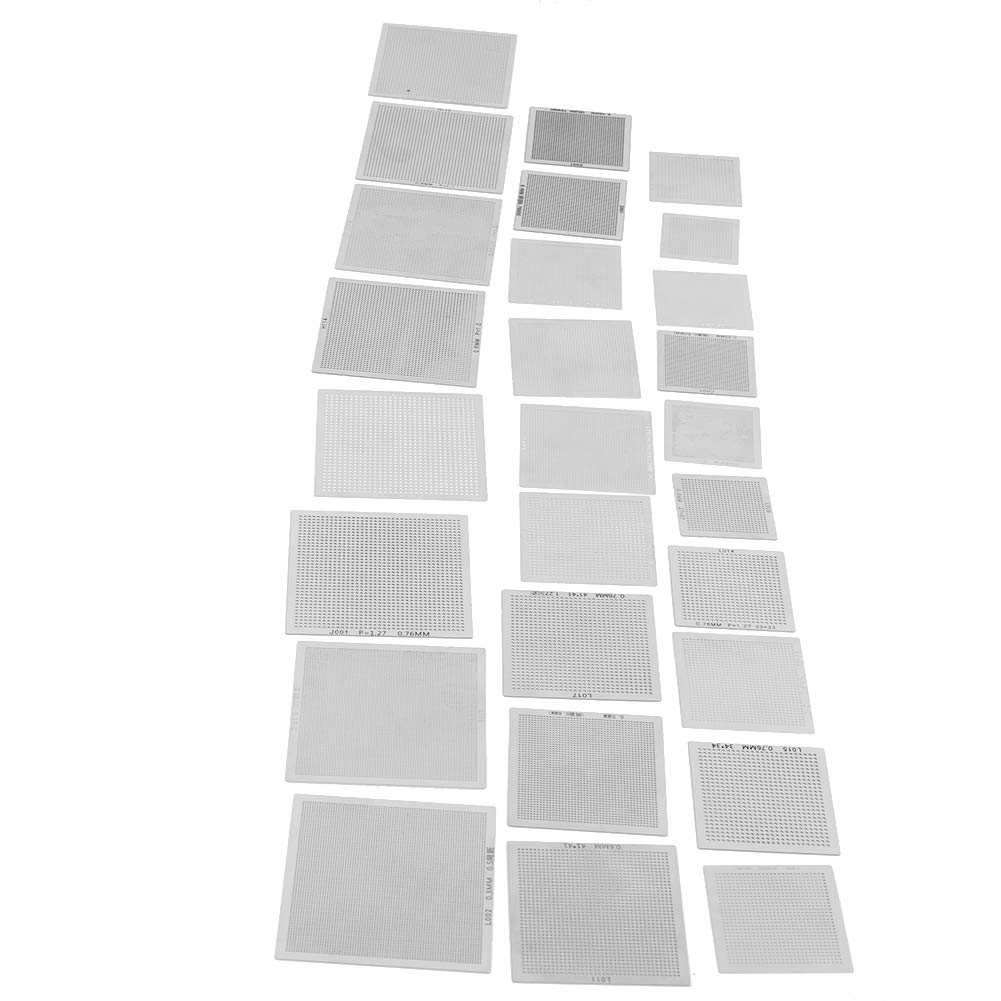 Universal Stencils, Stencils Template, 27Pcs Good Performance Desktop Chip Repair Game Consoles Chip Repair for Worktable Laptop Chip Repair