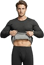 Lux Cozi HEATEK Men's Round Neck Black Thermal Top | Warm Fleece Innerwear for Men |Fleece Inside | Style - 888