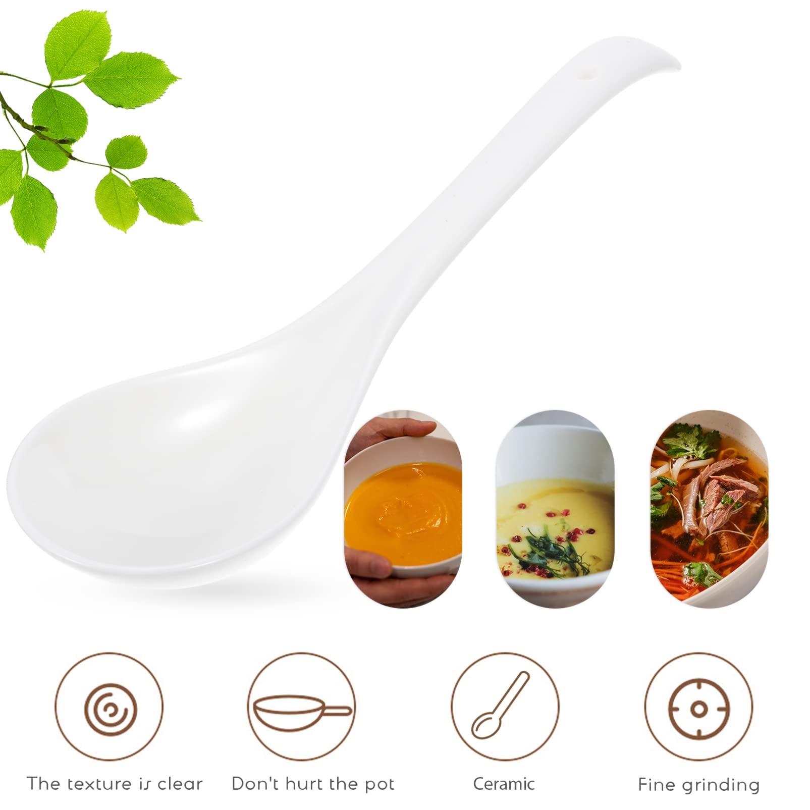 OUNONA 6piezas Cucharas De Para Sopa Diseño Simple y Elegante Para Restaurantes y Uso Doméstico
