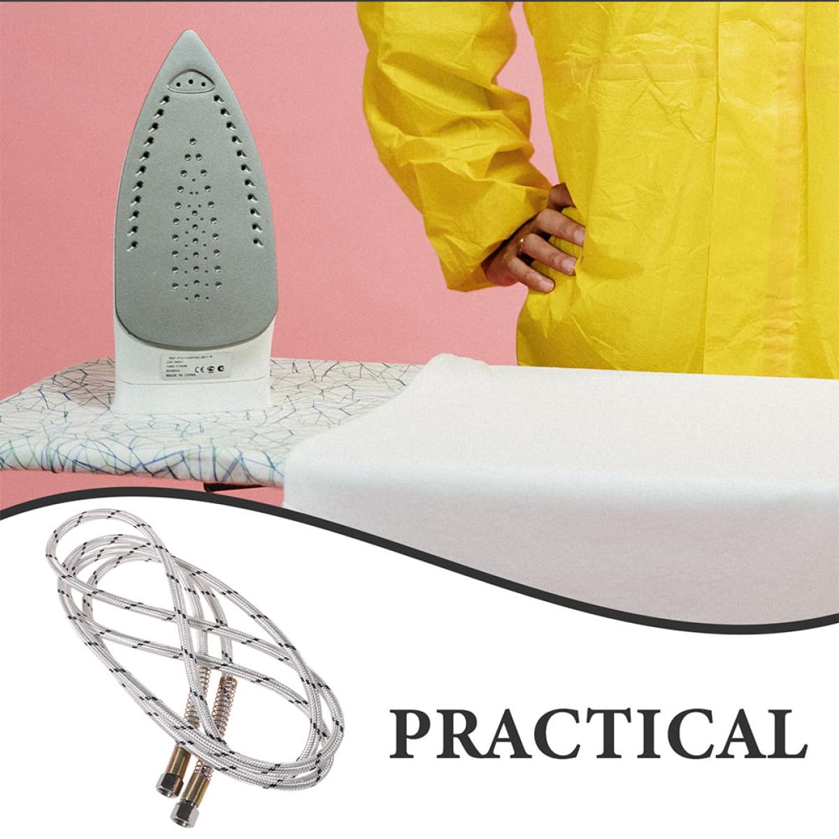 Manguera de Repuesto para Máquinas de Planchar, Goma White, 2 Piezas