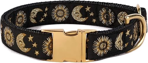 Miniatura 1 de waaag Pet, Moons Stars Suns - Collar para perro y gato, múltiples diseños Crescent Celestial collar de correa para perro y gato, arnés grande