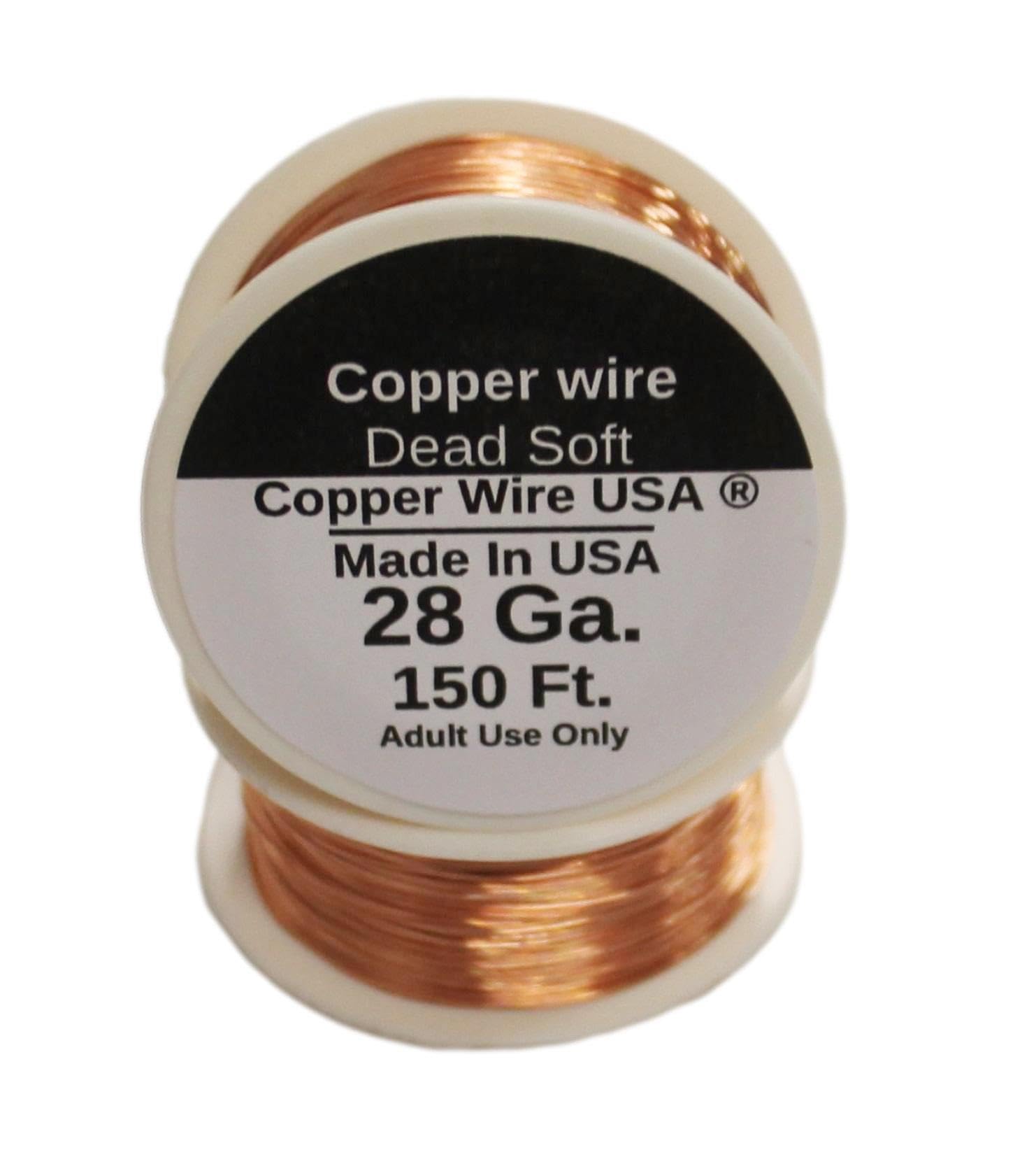 Copper wire USA Bare Wire/Choose : 10 Ga to 30 Ga (28 Ga 150 Ft Spool)