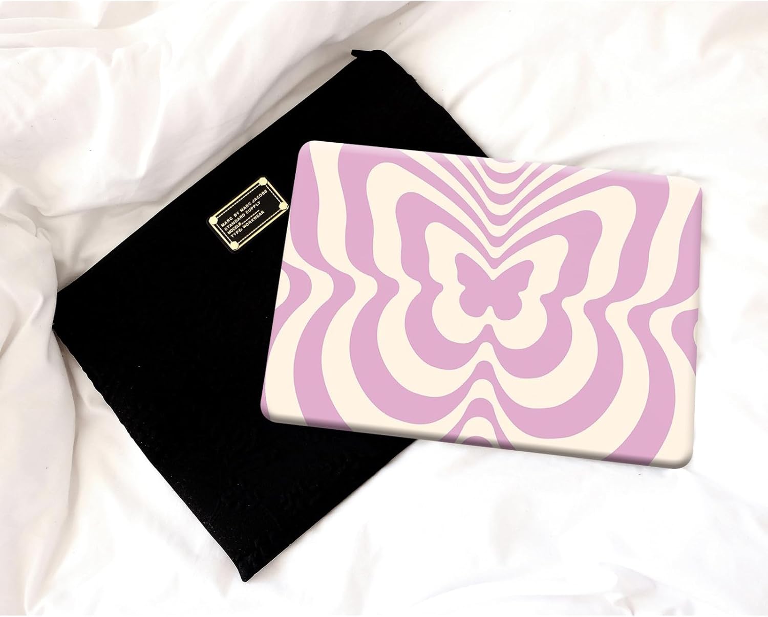 Funut Compatible with MacBook Air 13 Inch Case 2021 2020-2018 Release M1 A2337 A2179 A1932 Touch ID, MacBook Air 2020 Case Marble Laptop Hard Shell Case & Keyboard Cover Mac Air 13 Inch, Butterfly