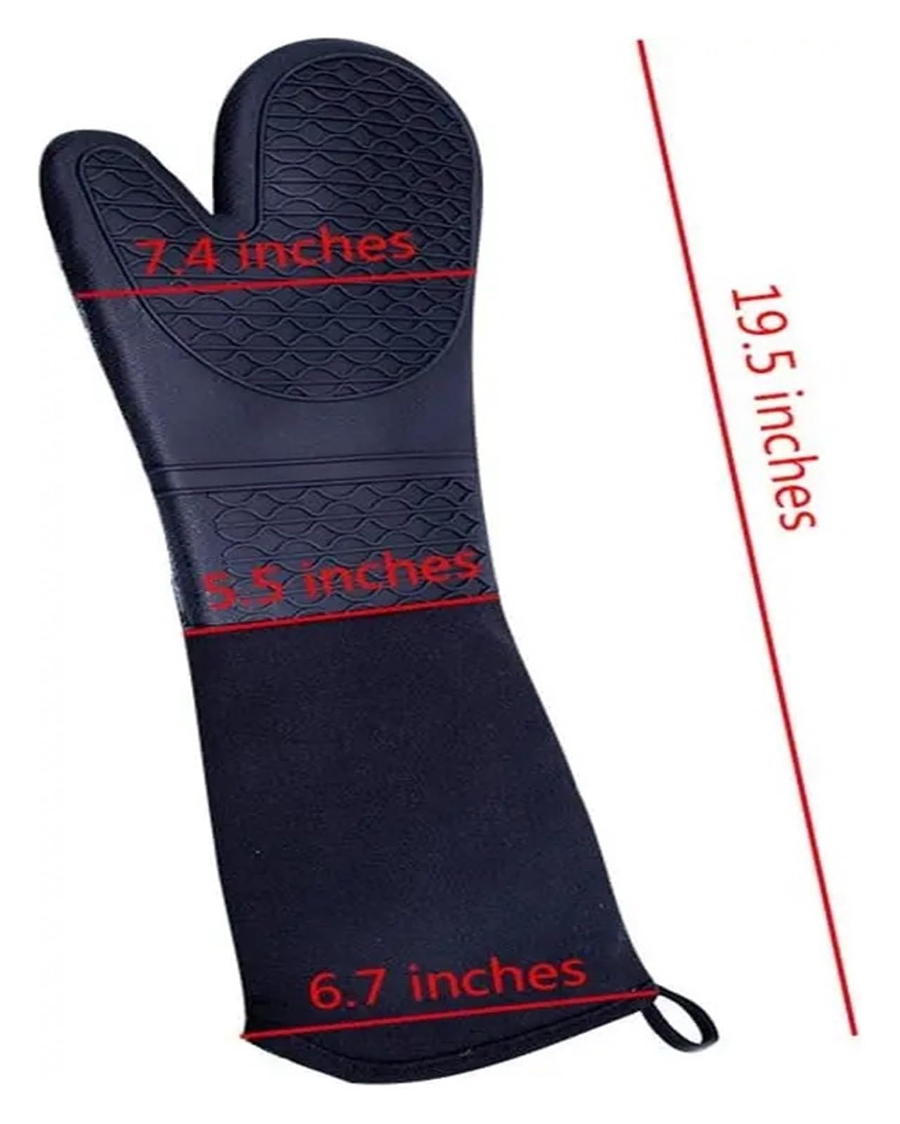 Genérico 2 Guantes de Horno Silicona Resistentes al Calor 19.5 x 7.4 pulg