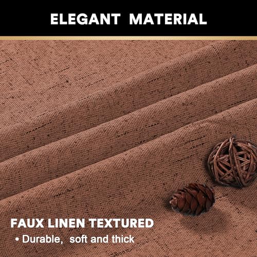 Image of PrinceDeco 100% Linen Blackout Curtains Extra Wide Thermal Insulated Door Curtain Grommet Top Curtain Drapes for Living Room /Sliding Glass Door,100 X 96 Curtains,Washed Spice